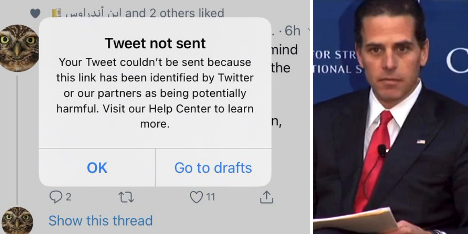 BREAKING: Twitter joins Facebook in suppressing NY Post's Biden bombshell