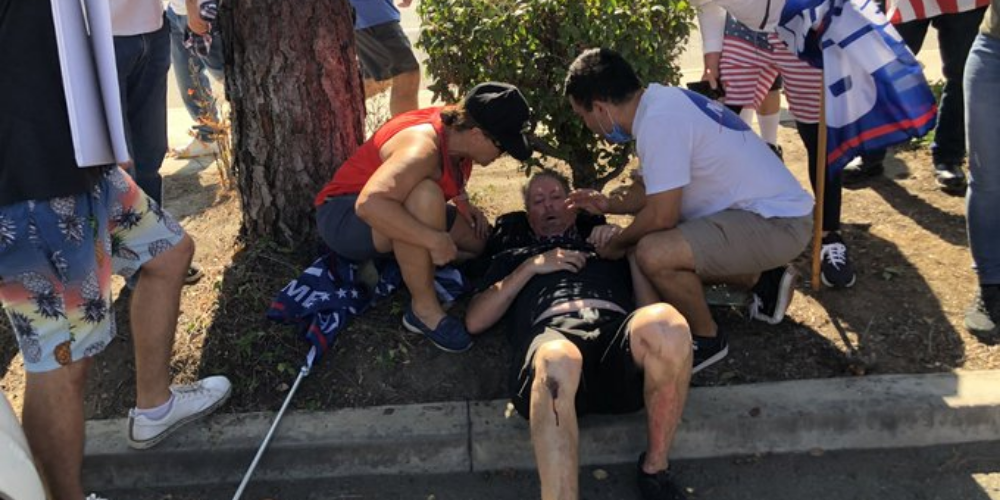 BREAKING: Car plows through Trump supporters at BLM protest in California, police charge driver with attempted murder