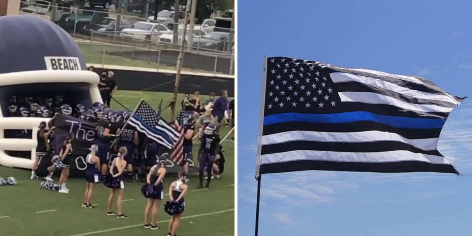 High school bans pro-police flag after activists call it 'openly racist'