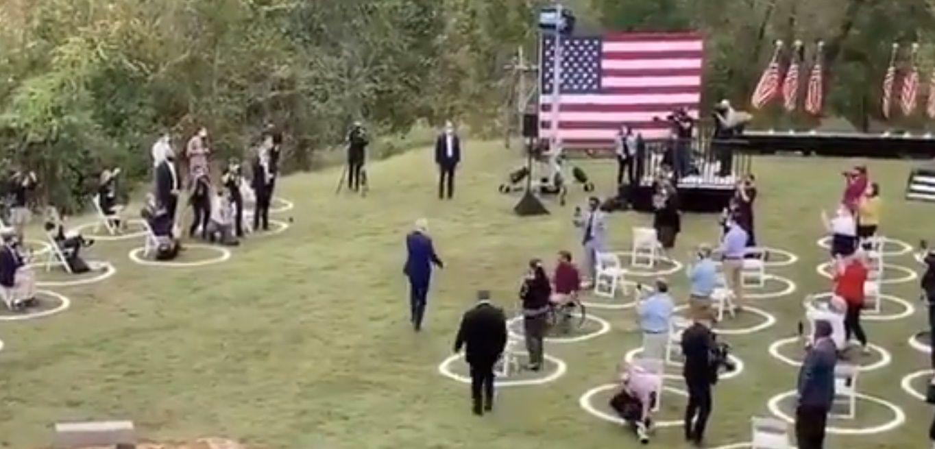 WATCH: Biden holds his biggest rally yet, speaking to TENS of people