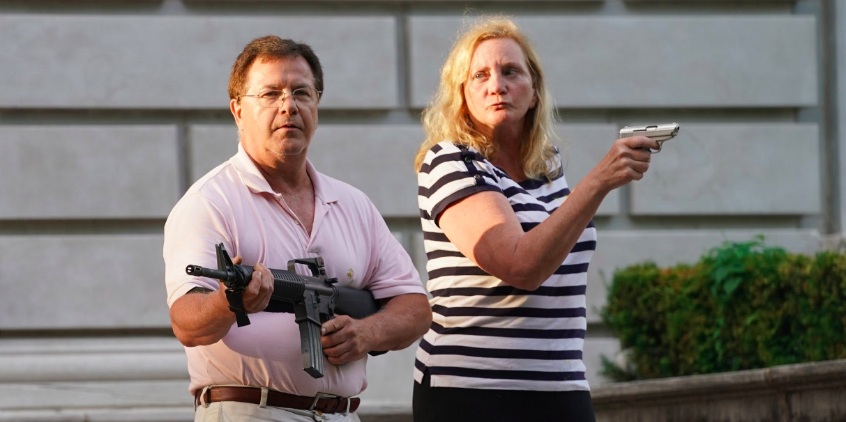 Armed St. Louis couple who defended their home from angry mob speaks out