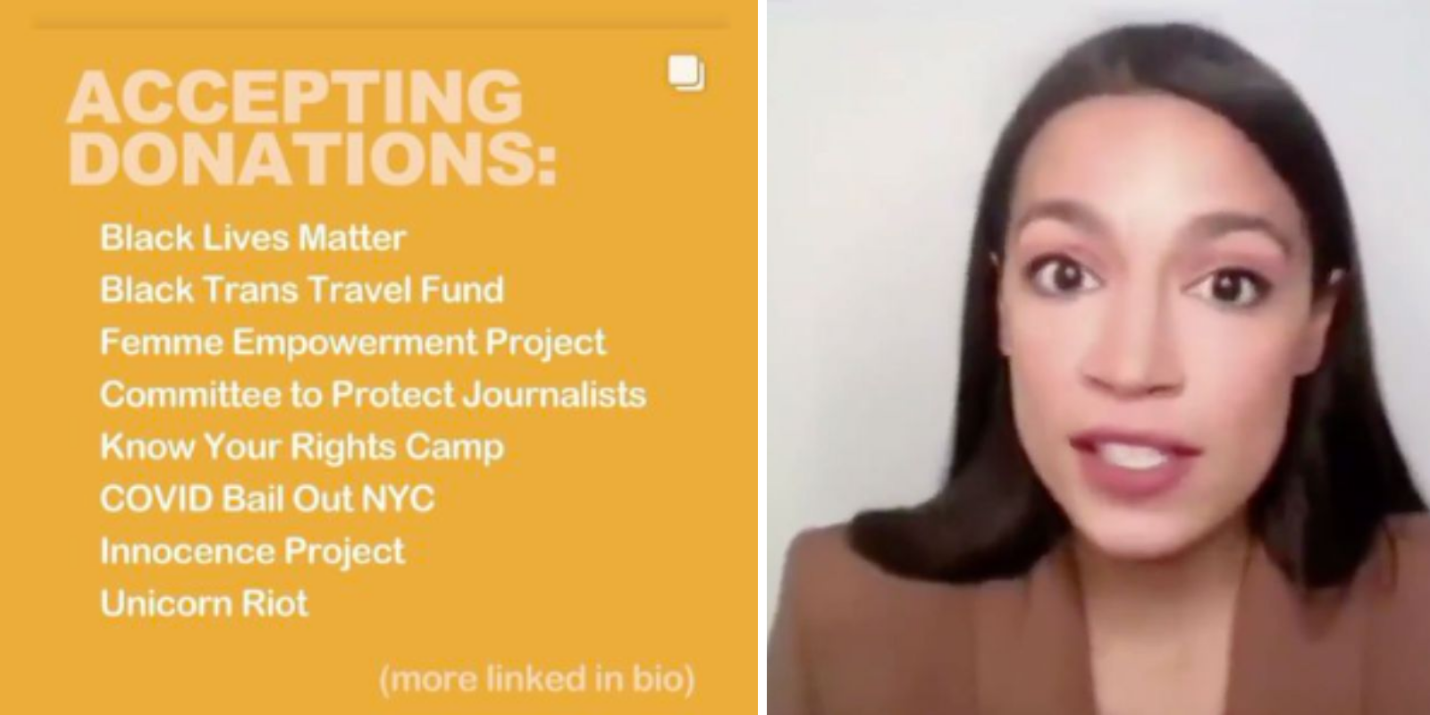 BREAKING: AOC is fundraising for an Antifa-affiliated website on Instagram