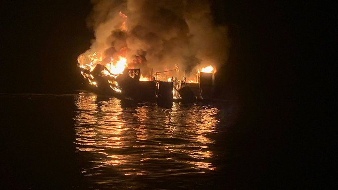 Thirty-four passengers on California dive-boat presumed dead following fire
