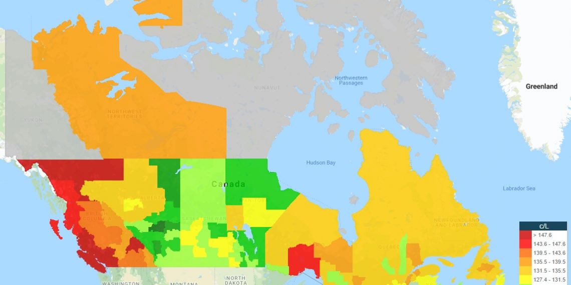 Montreal gas prices reach B.C. level prices overnight