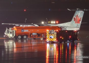 Five hospitalized after Air Canada plane collides with fuel truck
