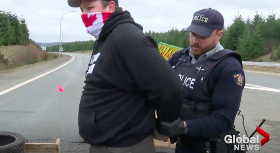 Vancouver Island man arrested for tearing down anti-pipeline blockade