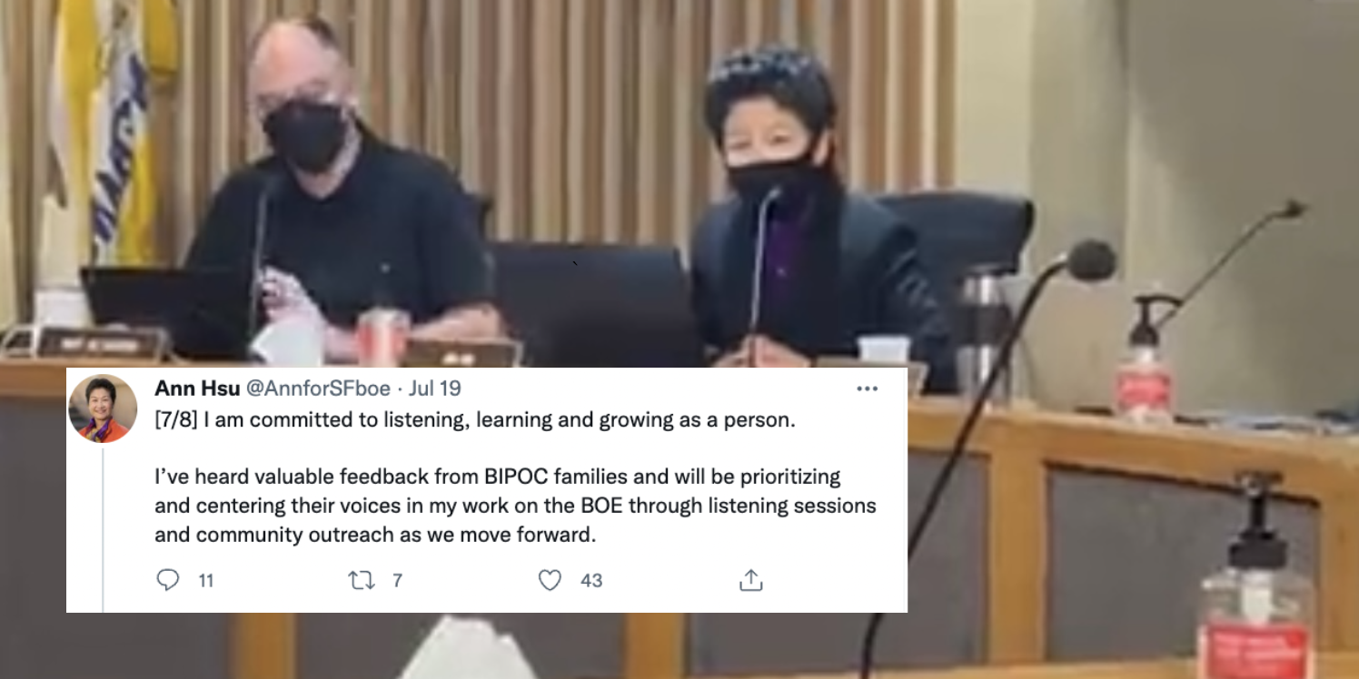 School board commissioner votes to 'admonish' herself after backlash over 'racist' comments