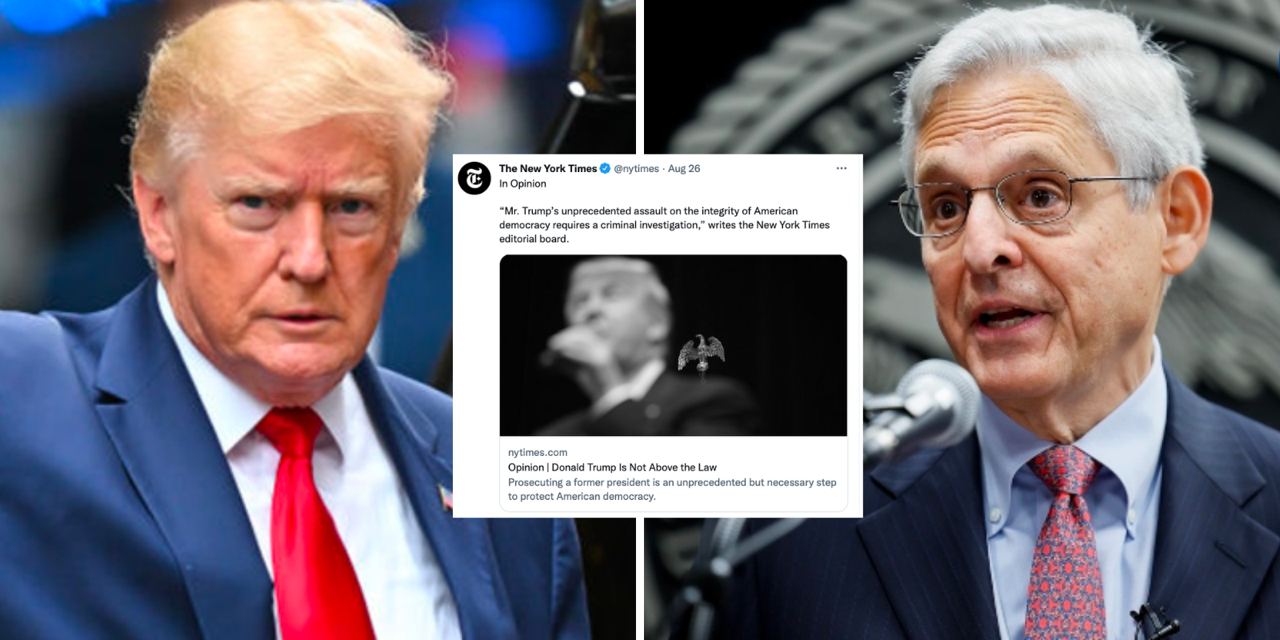New York Times calls for Merrick Garland to indict Donald Trump