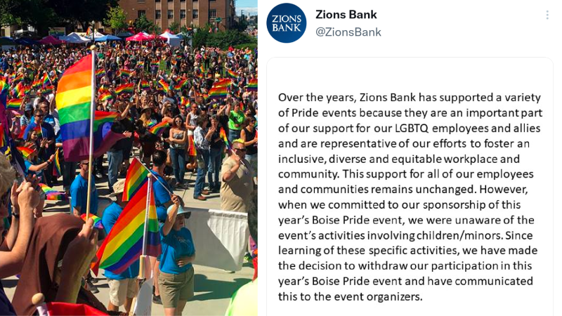 Idaho bank pulls sponsorship of Boise Pride after realizing programming targets children