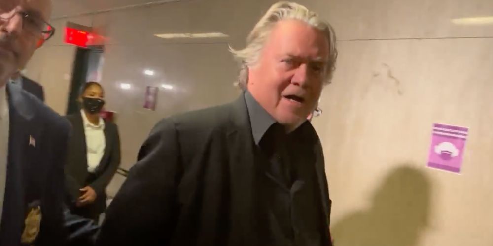 BREAKING: NY AG parades Bannon on perp-walk before media circus