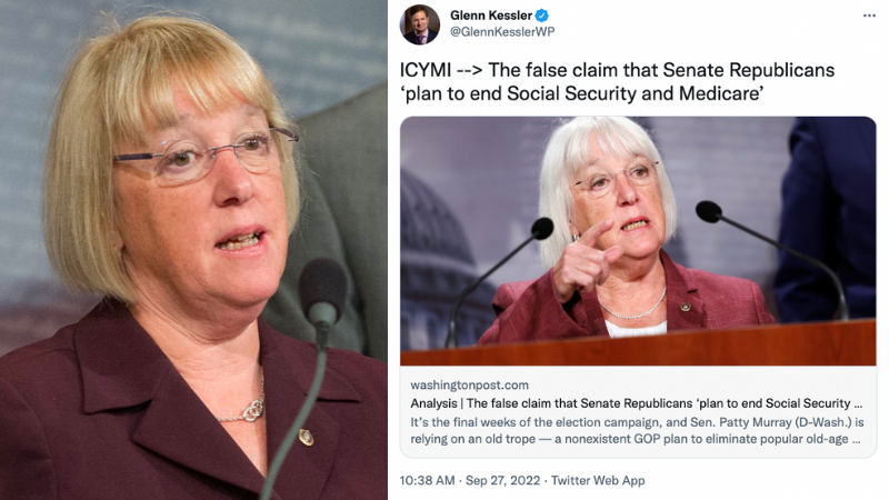 Washington Democrat senator's claim that Republicans 'plan to end Social Security and Medicare' debunked by WaPo