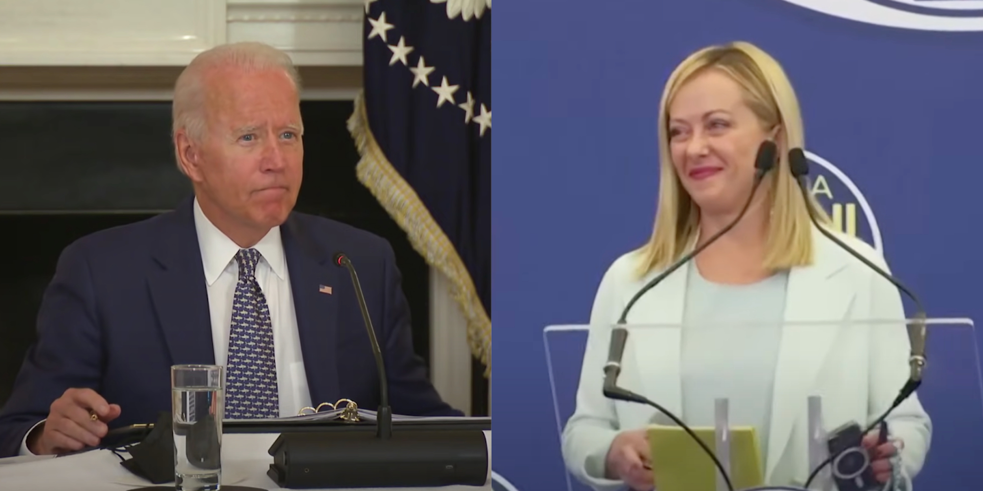 Biden says 'democracy is at stake' after Italians democratically elect right-wing government