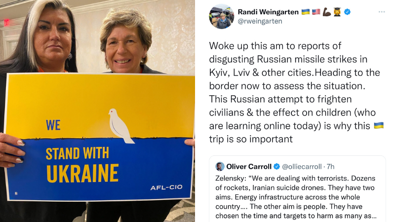 US teacher union president faces backlash over bizarre Ukraine trip