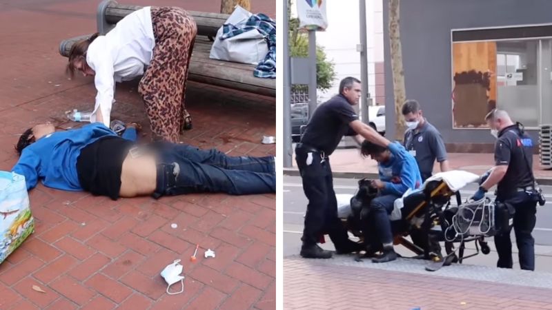 SAVANAH HERNANDEZ REPORTS: Homeless woman pickpockets unconscious drug user in broad daylight