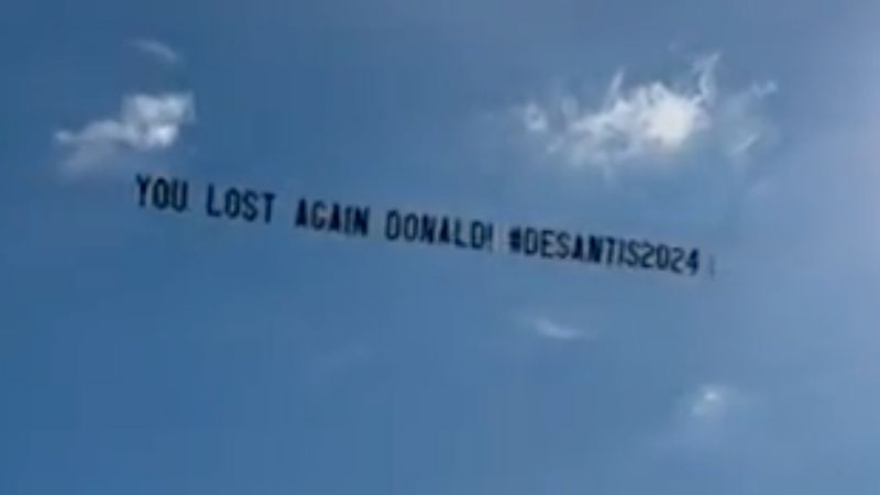DeSantis 2024 banner flies above Palm Beach ahead of Trump announcement