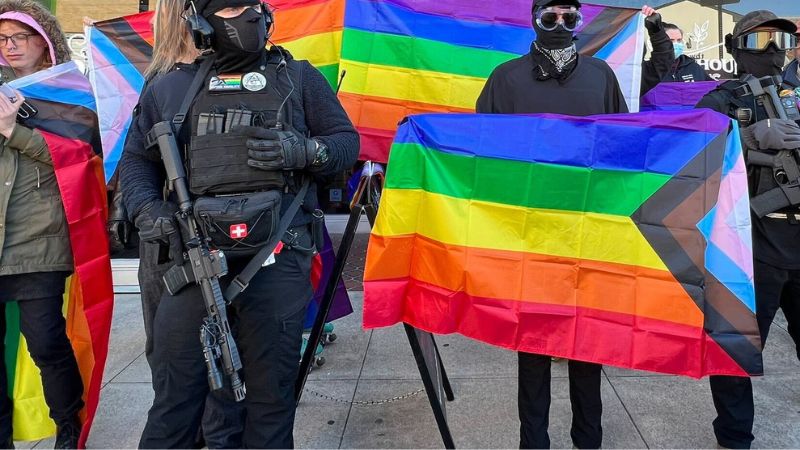 BREAKING: Armed Antifa guard 'Transgender Storytime for Children' in Texas