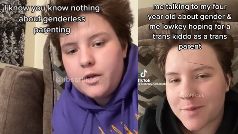 Young trans parent raising 'genderless' child HOPES for a trans child