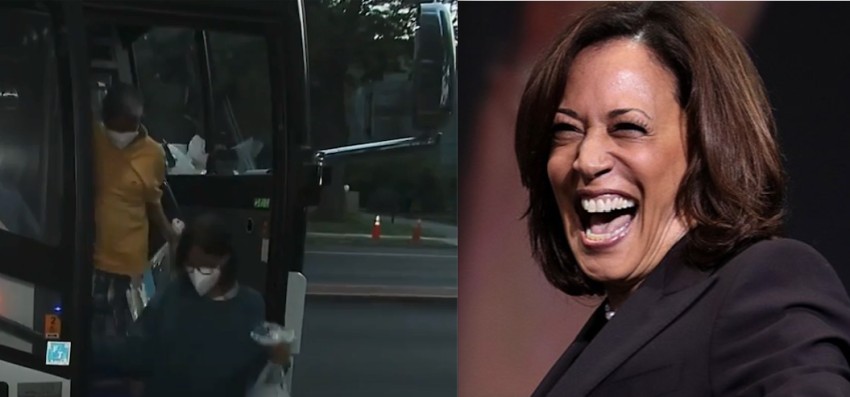 Bus load of Nicaraguan migrants dropped off at Kamala Harris' DC home