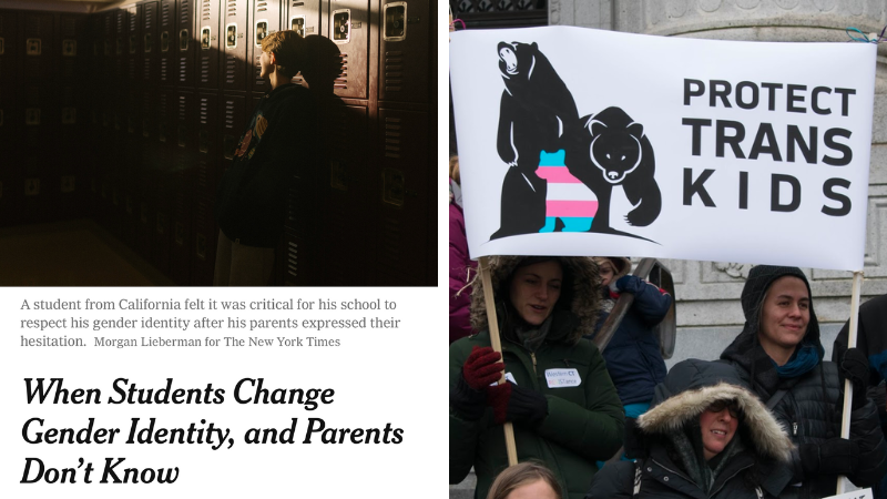 'It's wrong': New York Times readers speak out against teachers keeping gender transition secret from parents