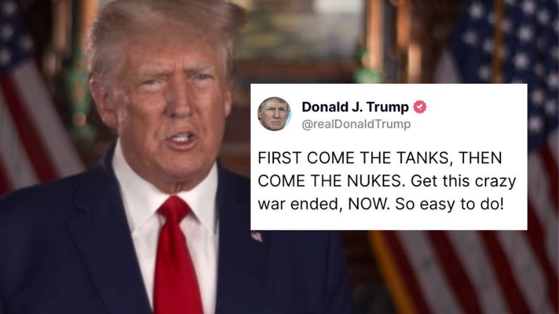 BREAKING: 'First come the tanks, then come the nukes': Trump calls for war in Ukraine to end