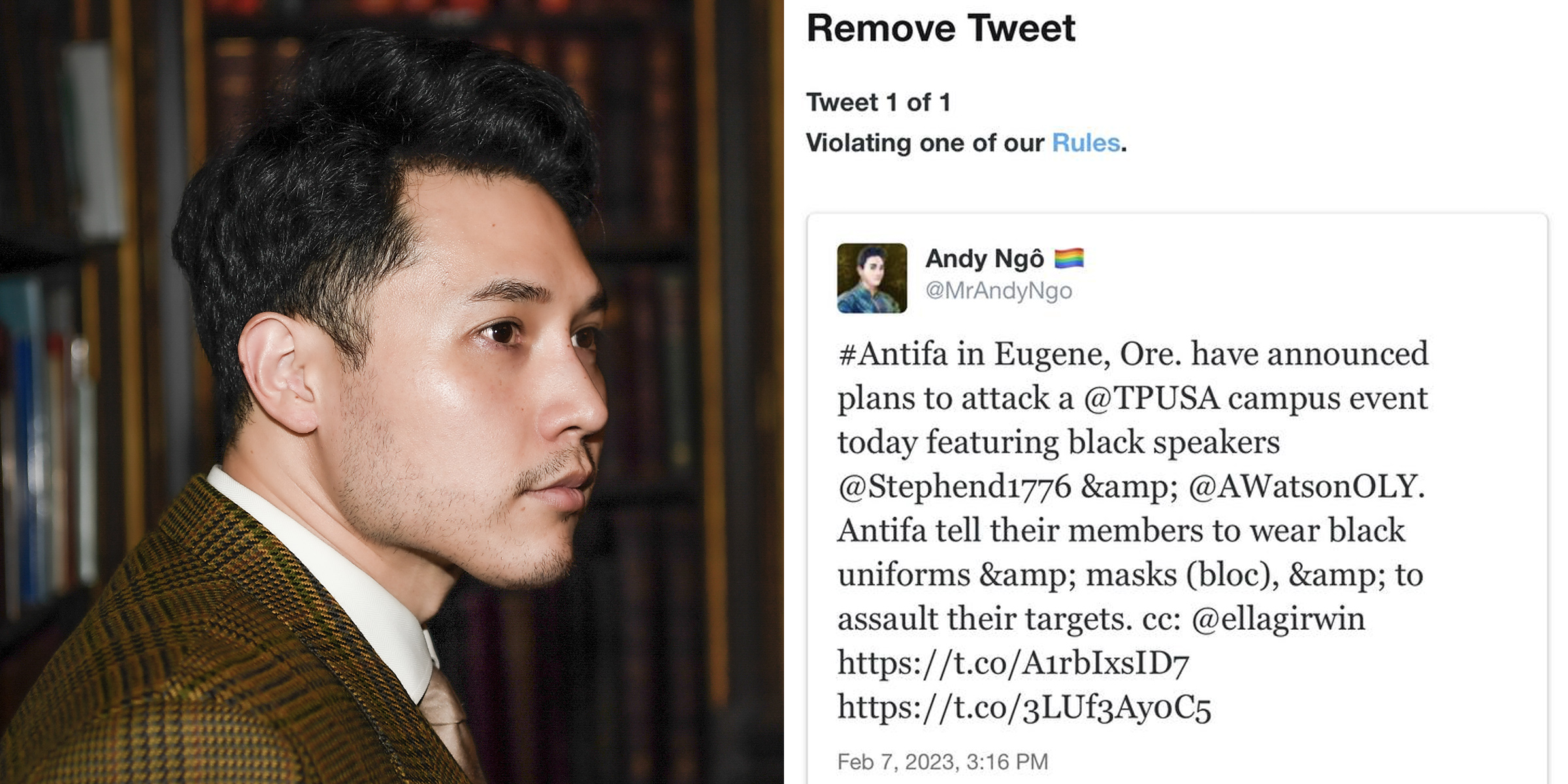 BREAKING: Andy Ngo locked out of Twitter after reporting on Antifa plan to attack TPUSA Oregon event