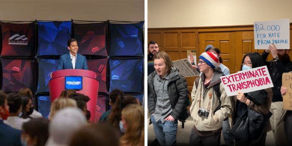 Far-left student protestors chant ‘f*ck off nazis’ in reaction to Michael Knowles speaking event at Purdue University