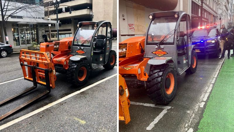 Portland man arrested after allegedly 'chasing pedestrians' with stolen forklift