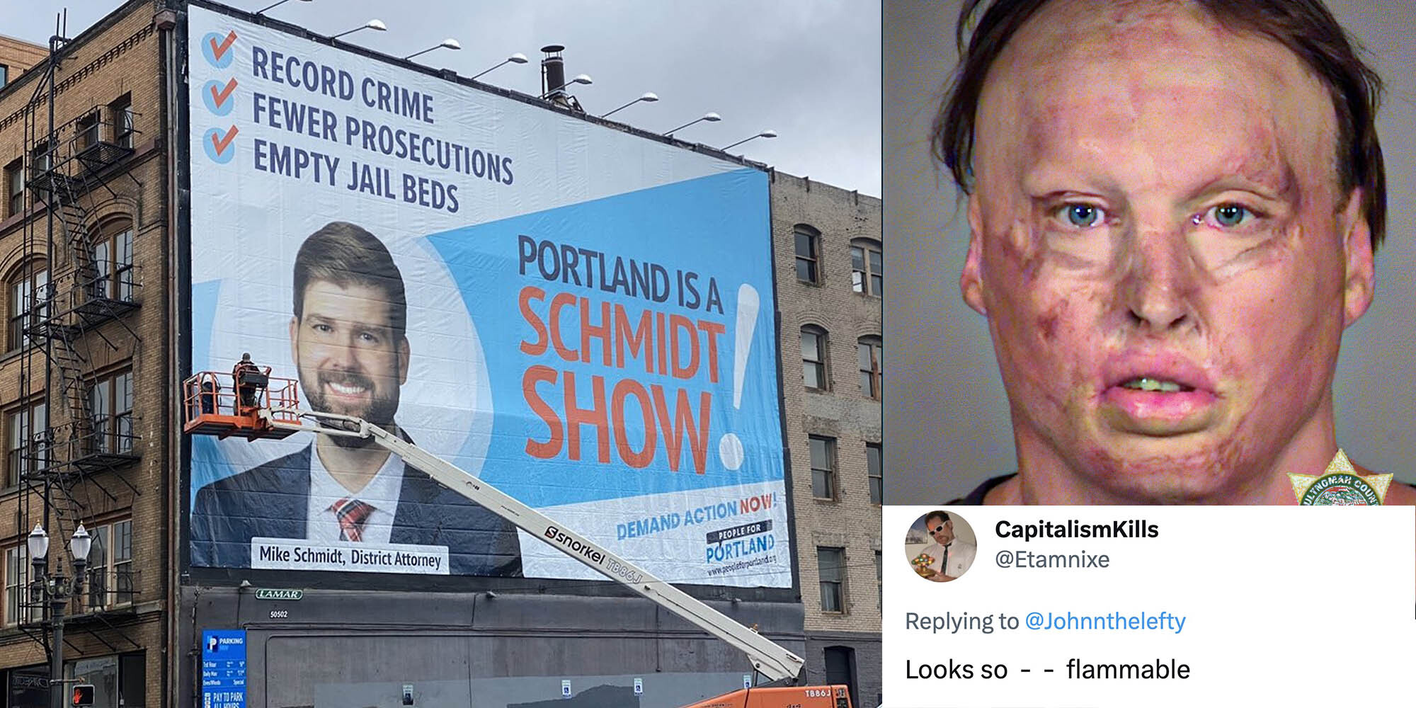 'Portland is a Schmidt Show' advert angers Antifa