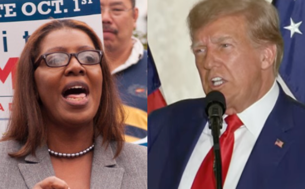 Trump accuses 'racist' AG Letitia James of leaking arrival time for deposition, greets crowd outside Trump Tower