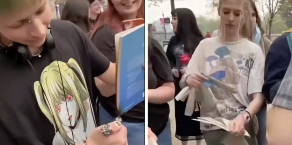 High schoolers burn bibles to protest Catholic activist in Calgary