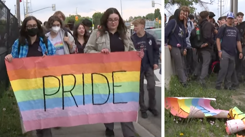 Canadian catholic school students revolt, DESTROY Pride items