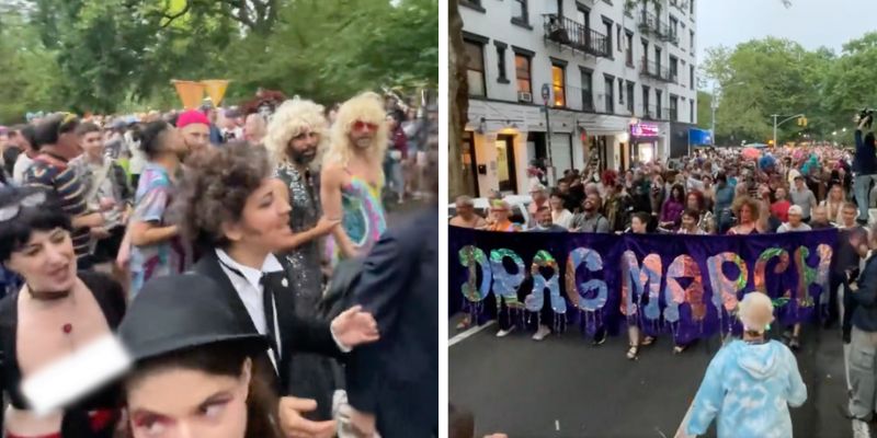 'We are coming for your children': Topless activists chant at NYC drag march 