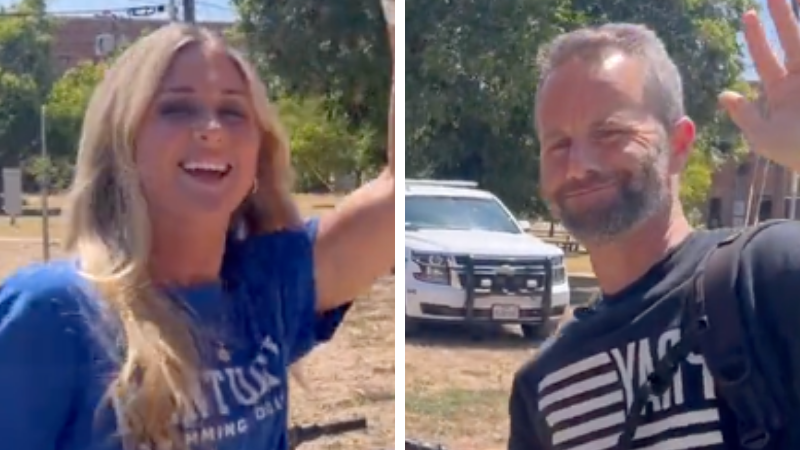 Kirk Cameron, Riley Gaines Texas library event draws MASSIVE crowd as tens of triggered trans activists scream outside