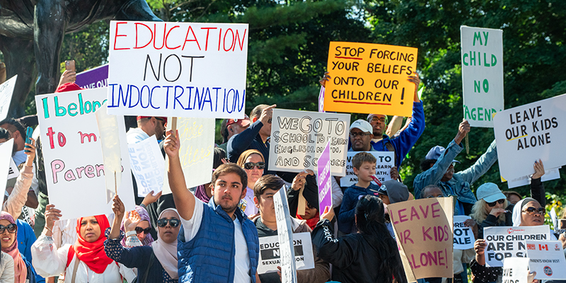 'Leave our kids alone': Parents in Toronto protest gender indoctrination in schools