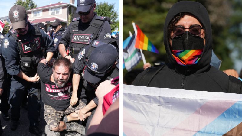 BREAKING: Violence erupts between Antifa and parental rights protesters in Toronto, multiple arrests