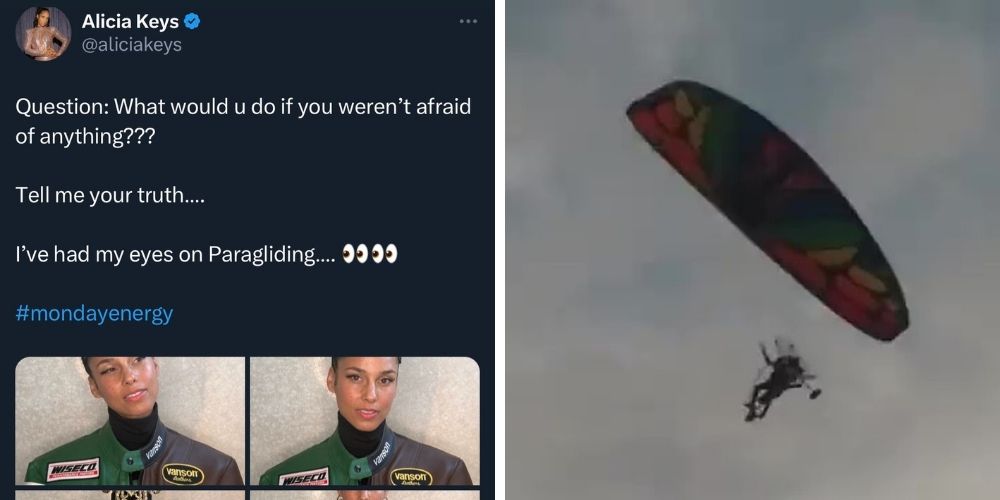 Alicia Keys accused of pro-terrorist messaging in now-deleted post about ‘paragliding’ while wearing...