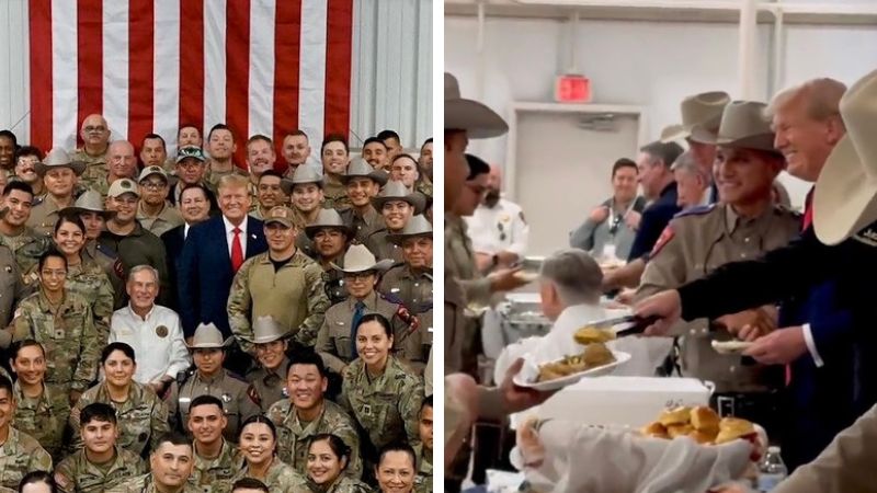 Trump serves Thanksgiving meal to Texas' Operation Lone Star Agents