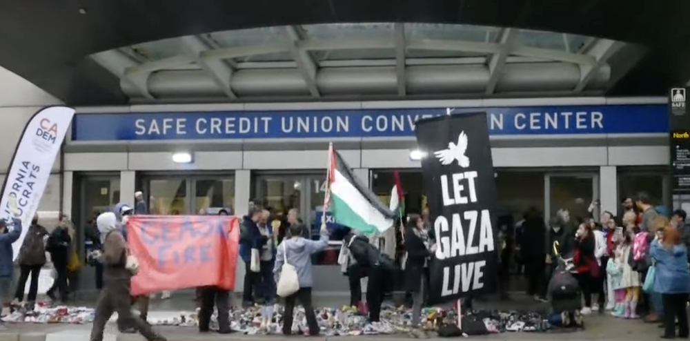 California Dem Convention overtaken by demonstrators demanding ceasefire in Israel, Gaza