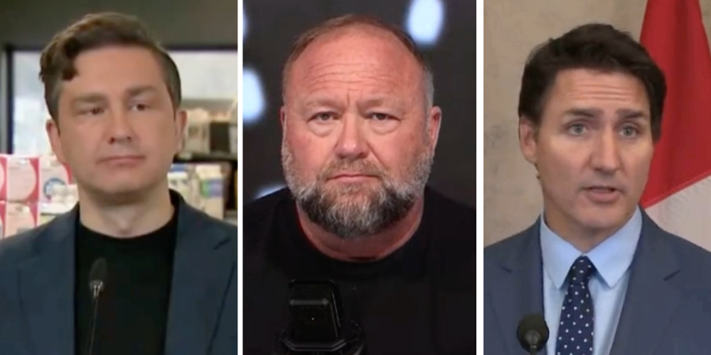 NEW: Alex Jones BLASTS Justin Trudeau for getting triggered over his endorsement of Pierre Poilievre