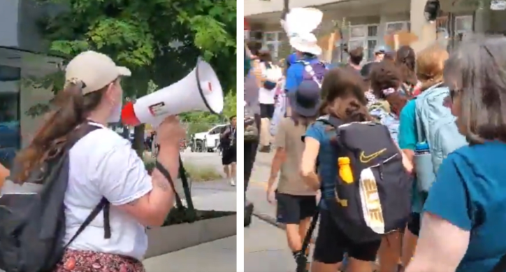 Students forced to attend field trip to Toronto anti-Israel protest told to 'wear blue' to identify them as 'colonizers' 