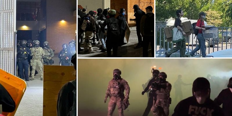 EXCLUSIVE: Inside of Portland Antifa's ICE facility occupation—individuals seen delivering supplies, riot gear