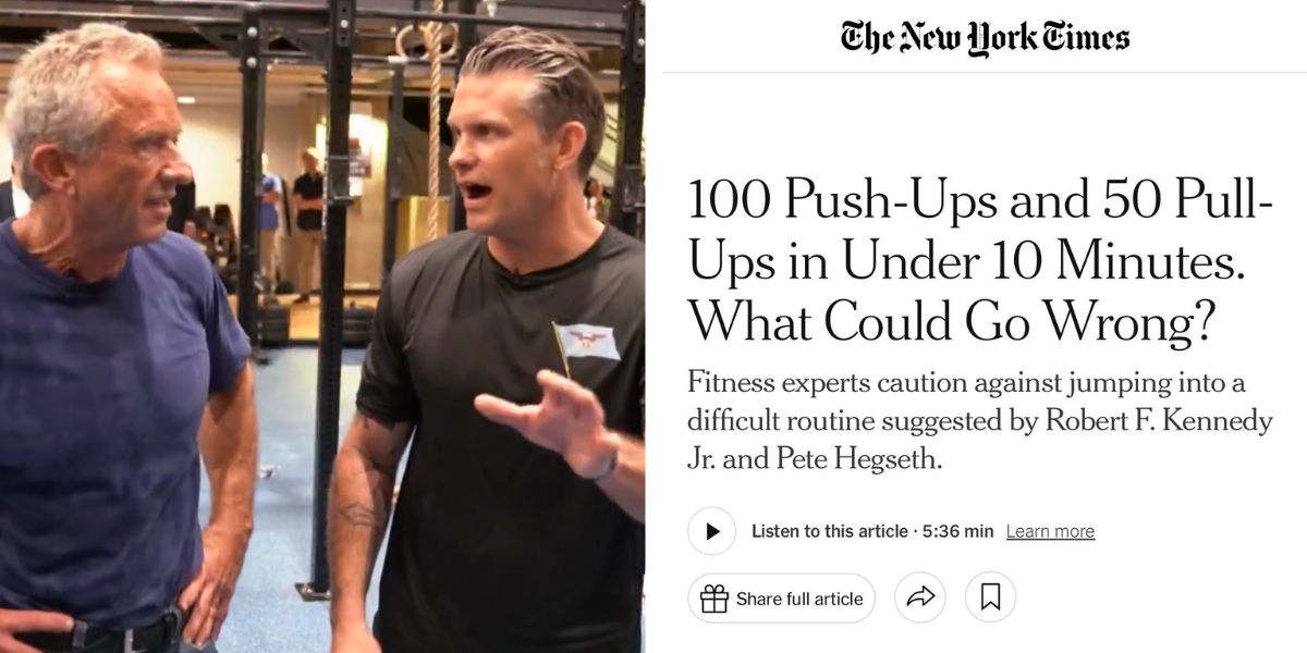 New York Times article warns against exercising after Hegseth, RFK Jr promote fitness challenge
