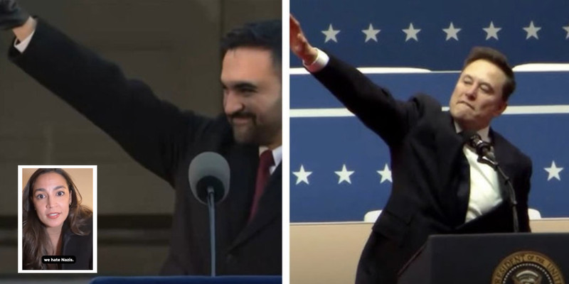 Legacy media, AOC silent on Mamdani's 'Nazi salute' despite endless criticism of Elon Musk for same gesture