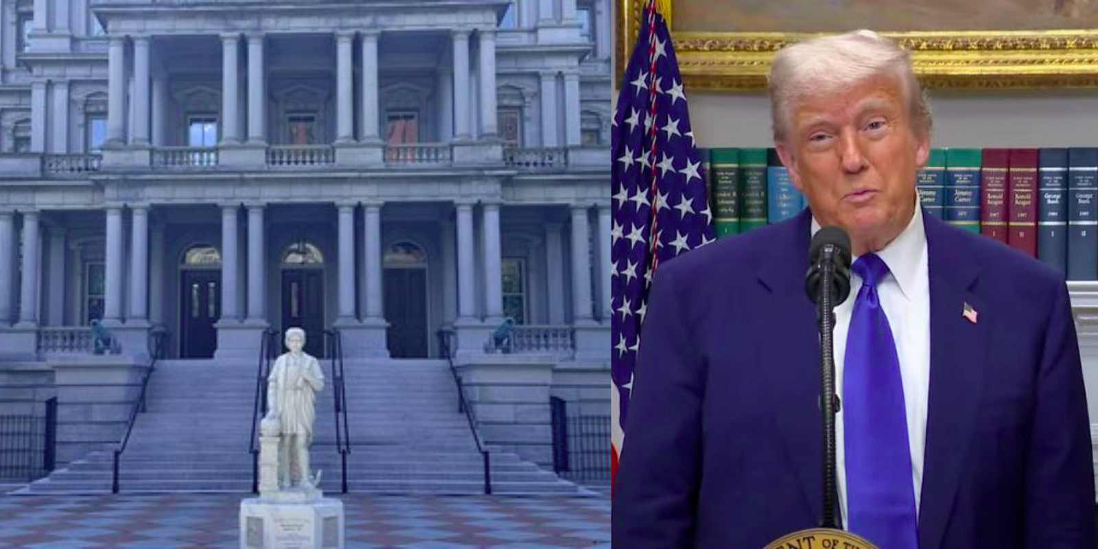 Trump installs new Columbus statue at White House constructed from ...
