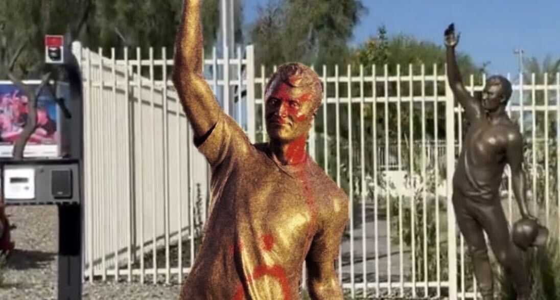BREAKING: Charlie Kirk's new TPUSA statue vandalized with red paint