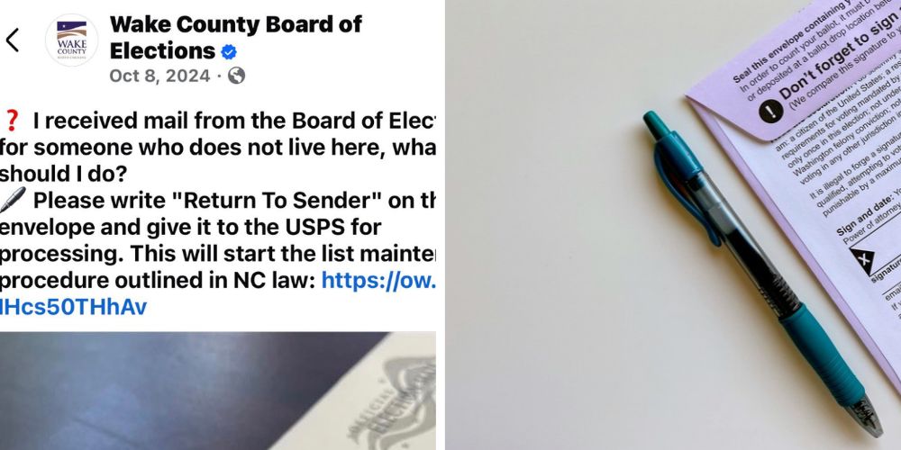NC county tells residents to mark misdelivered election mail 'return to sender'