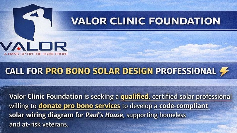 VALOR Clinic Foundation - Call For PRO BONO Solar Design Professional 