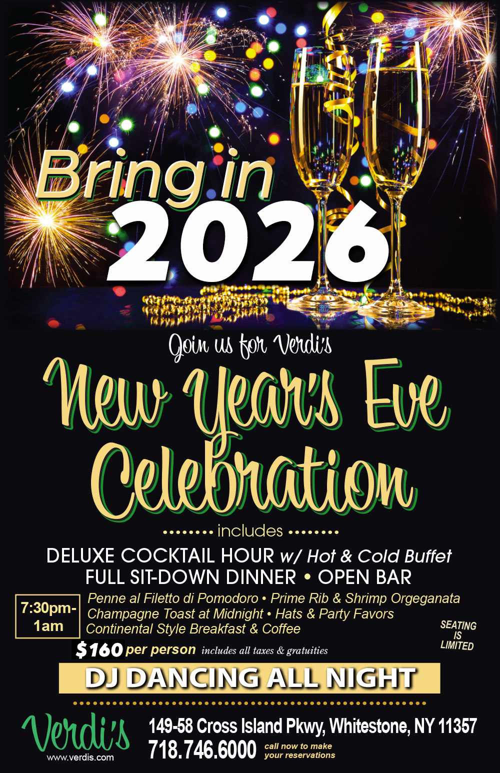 
          Celebrate 2025 New Years Eve at Verdi's
          