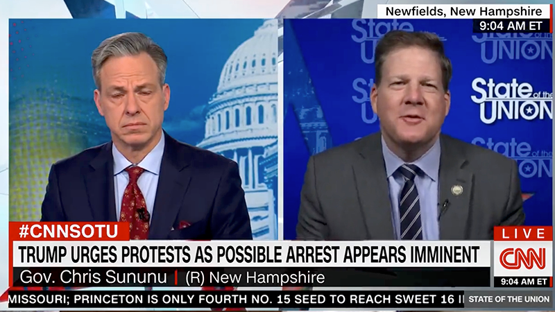 Trump Critic Chris Sununu Declares Media & Dems Overplayed Their Hand With Rumored Arrest of Donald Trump 