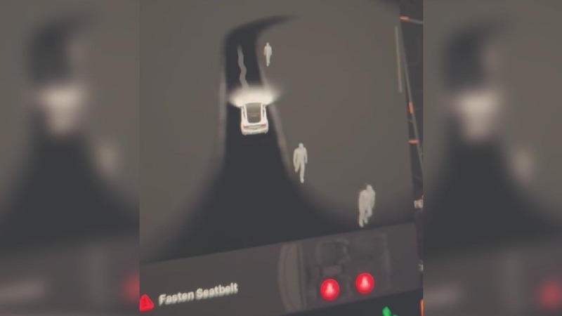 Couple Scream Bloody Murder When Tesla Shows “Ghosts” On The Screen Inside a Cemetery 